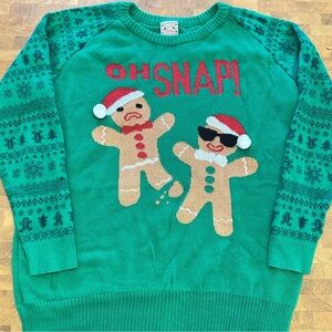 Well Worn Green Oh Snap Holiday Sweater- Women’s Size XL